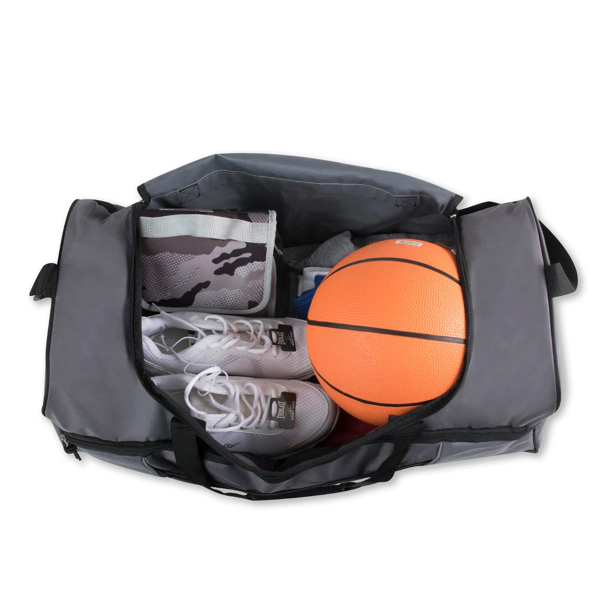 66cm Large Duffel Bag 58L Capacity - Grey
