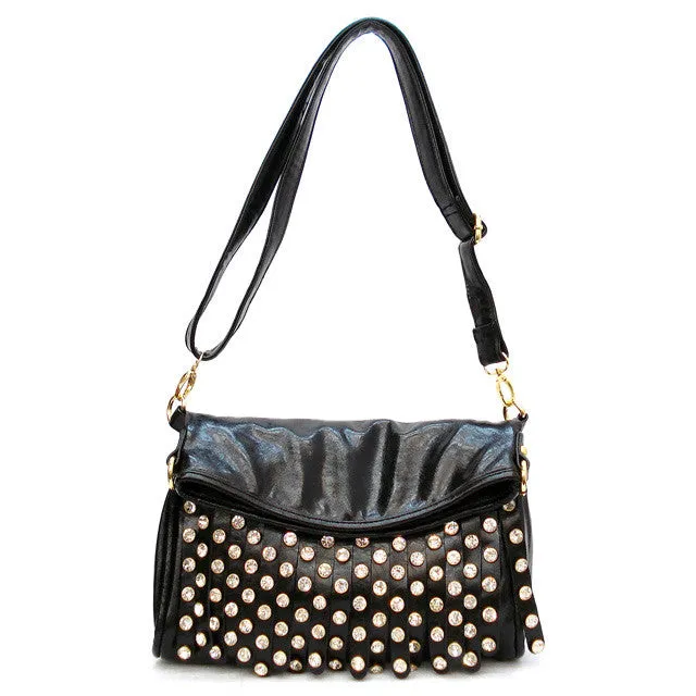 Black clutch with crystals