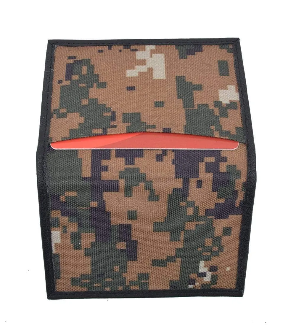 Camo RFID Blocking Premium Leather Business Card Holder Expandable Camouflage