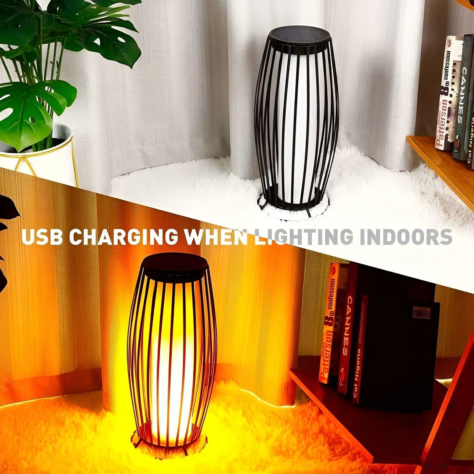 EmberGlow Light - Metall USB Aufladbares Solar-Flammenlicht