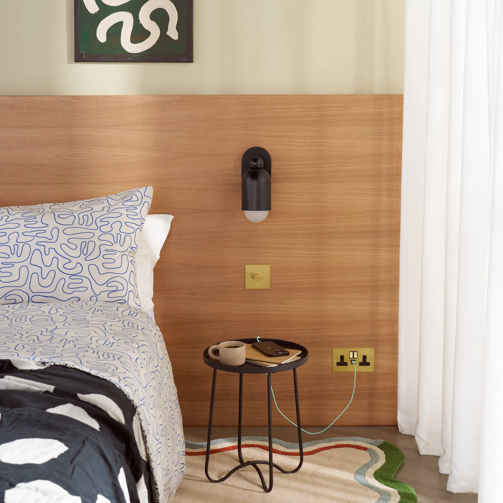JENSEN Single Wall Light - Black