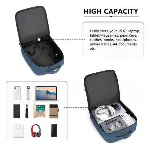 Kono Multi-level High-capacity Cabin Bag Travel Backpack - Navy