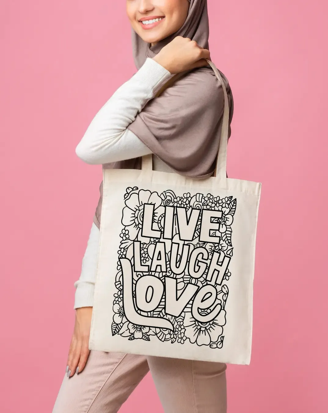 Live Laugh  Daily Thaila -  Canvas Reusable Bags