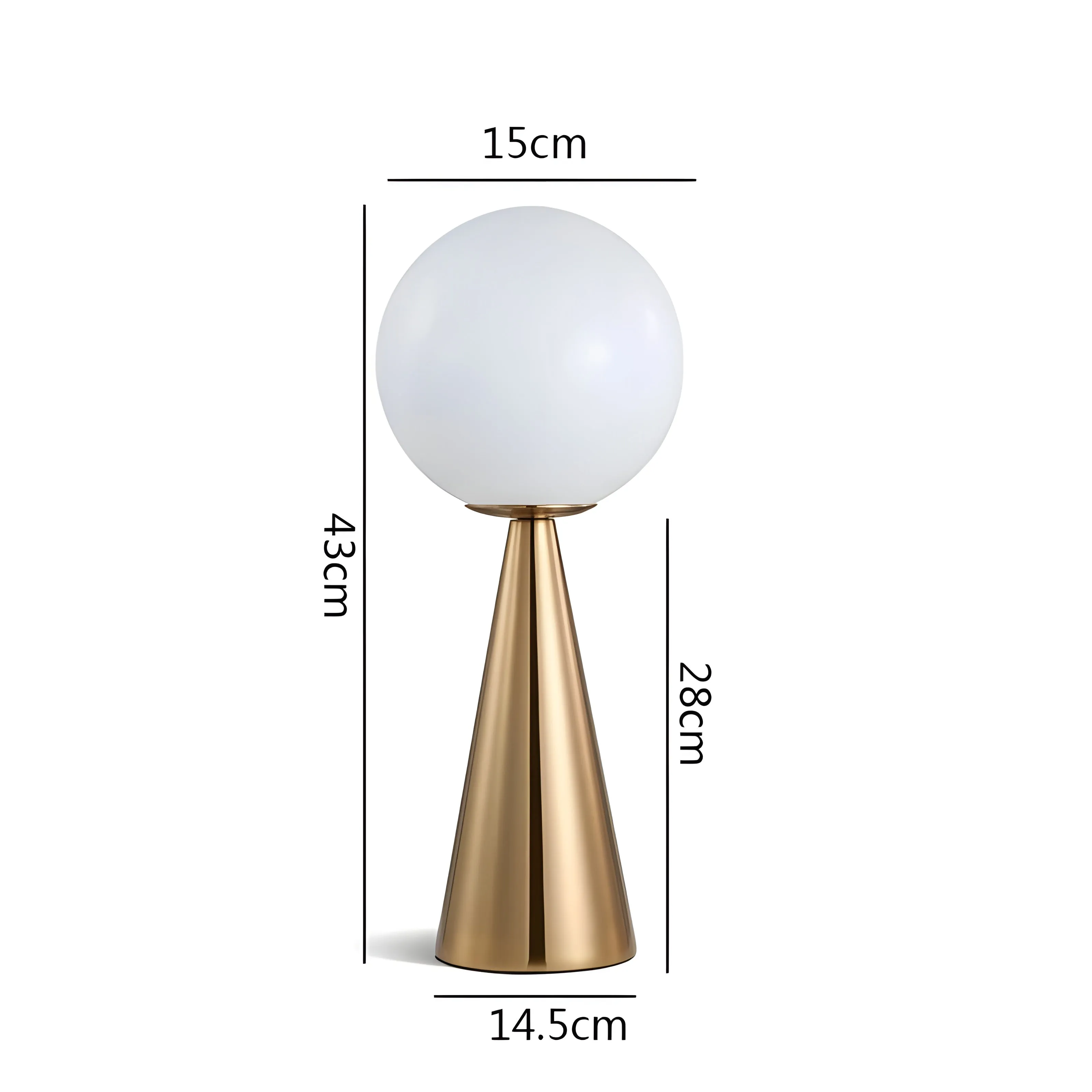 LuxeCone Light - Dekorative Kegelleuchte aus Goldglas