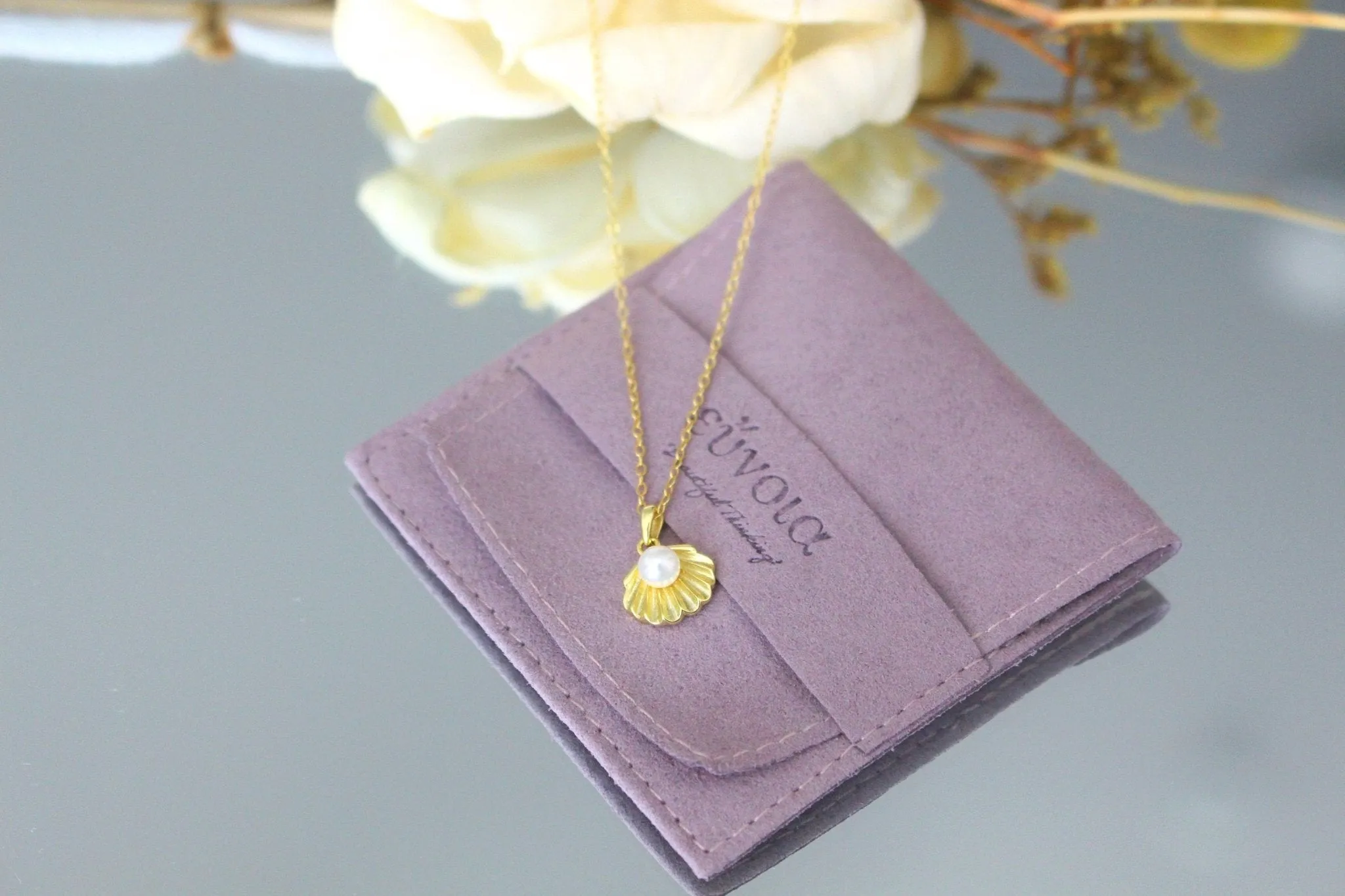 Mermaid Fantasy S925 Silver Pendant Necklace, Pearl-in-Shell | Minimalist Chic